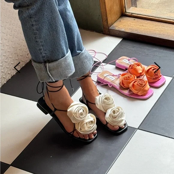 Steve Madden【SS新作】ROSALIND レースアップ サンダル Steve Madden【SS新作】ROSALIND レースアップ サンダル (Steve